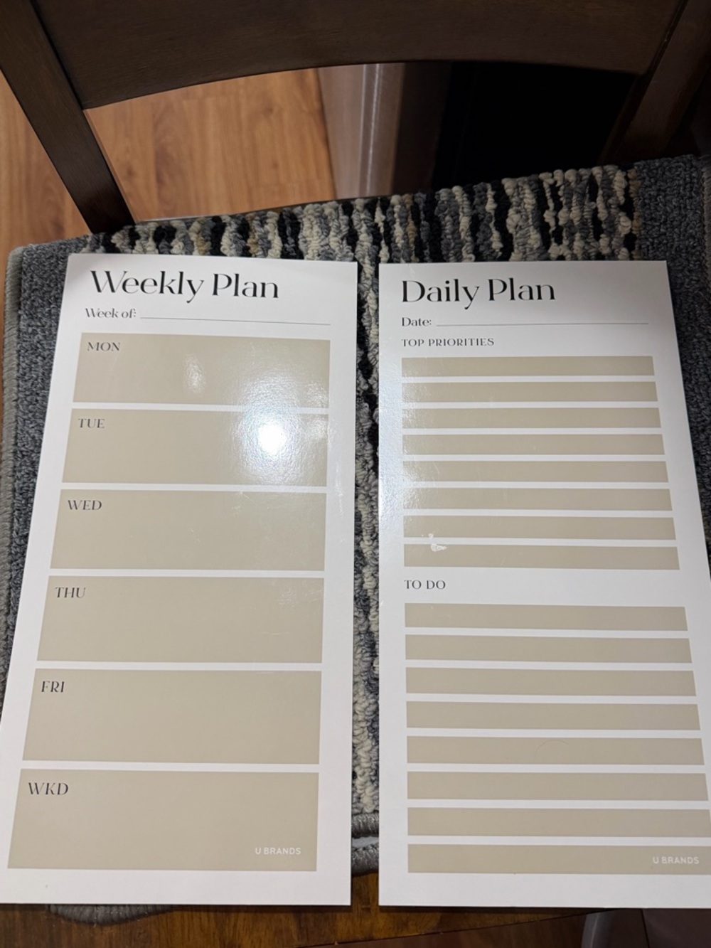 U Brands Beige Weekly & Daily Plan Notepad Set for fridge.
